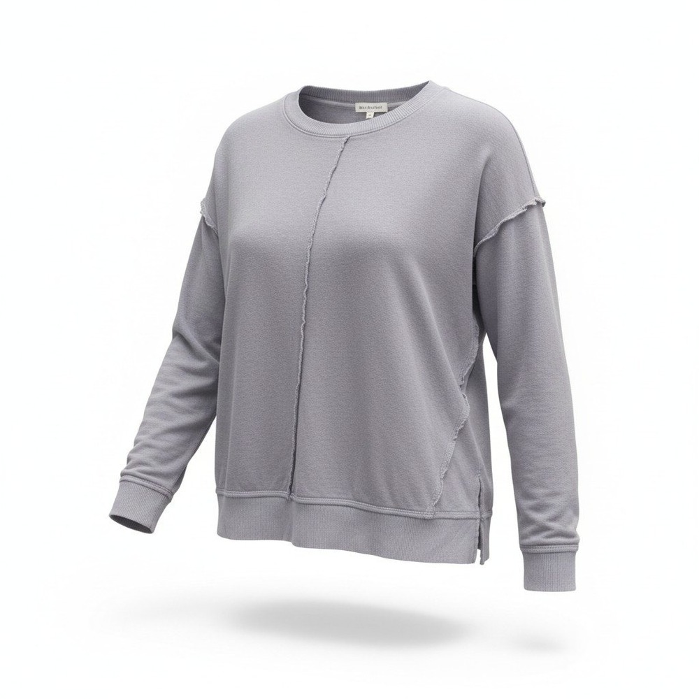 Raw Edge Exposed Seam Pullover Top Women XL Lavender Mododoc 47D-A3105